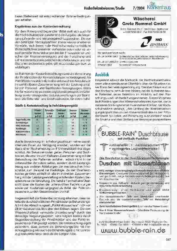 Vorschauseite 5: Die Bedeutung der Hochschulambulanzenfür Versorgung, Forschung und Lehre - Ergebnisse der Studie