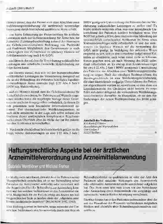 Vorschauseite 2: Zur aktuellen Rechtsprechung des Bundesgerichtshofs zur Unterrichtung des Patienten vor Abschluss einer Wahlleistung