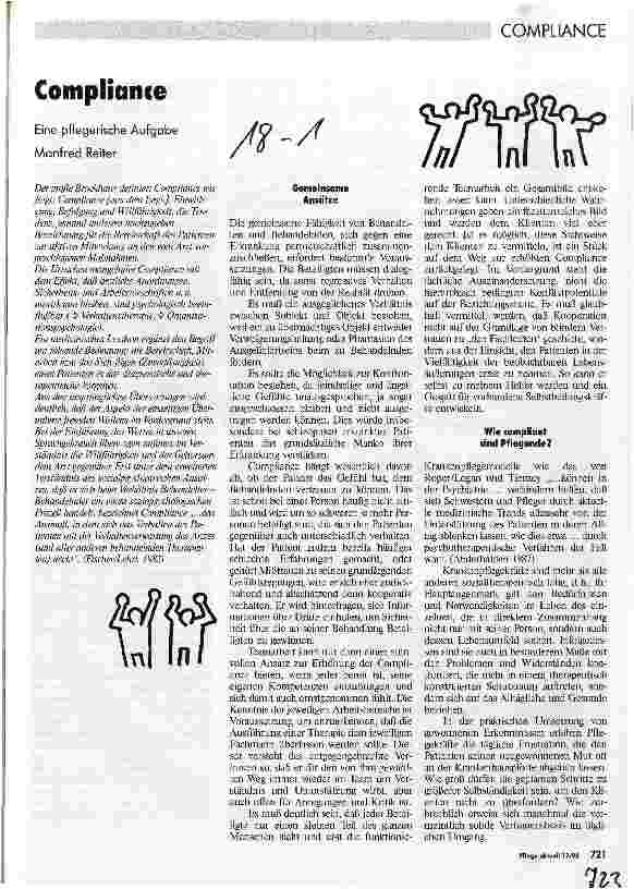 Vorschauseite 1: Compliance Eine pflegerische Aufgabe