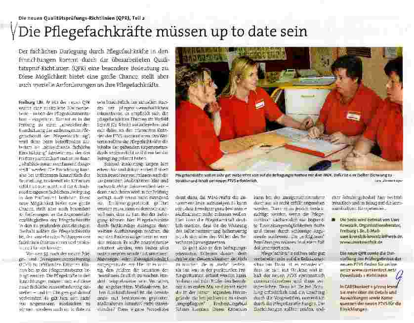 Vorschauseite 1: Die Pflegefachkräfte müssen up to date sein