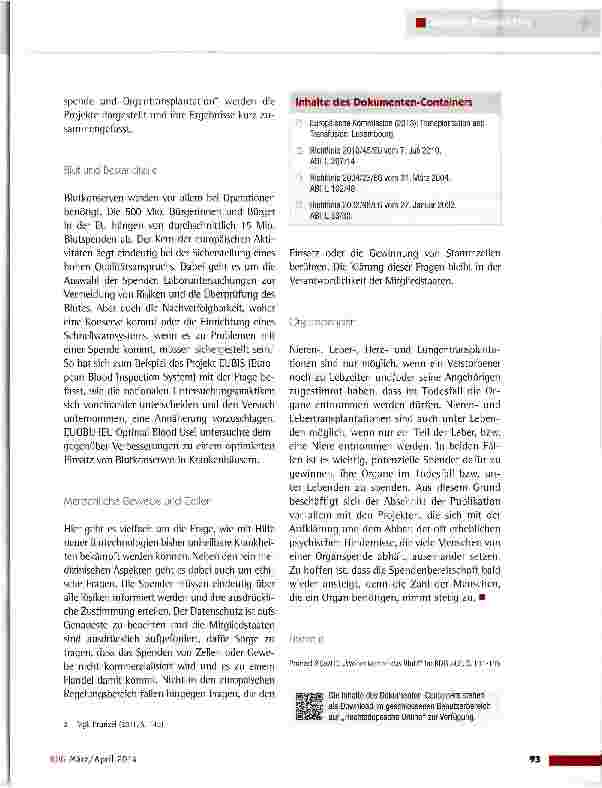 Vorschauseite 2: Blut und Organe dringend benötigt