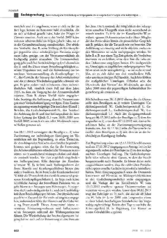 Vorschauseite 4: Zur Anfechtung einer Entscheidung der Einigungsstelle, die verweigerte Zustimmung zu einer beabsichtigten außerordentlichen Kündigung nicht zu ersetzen