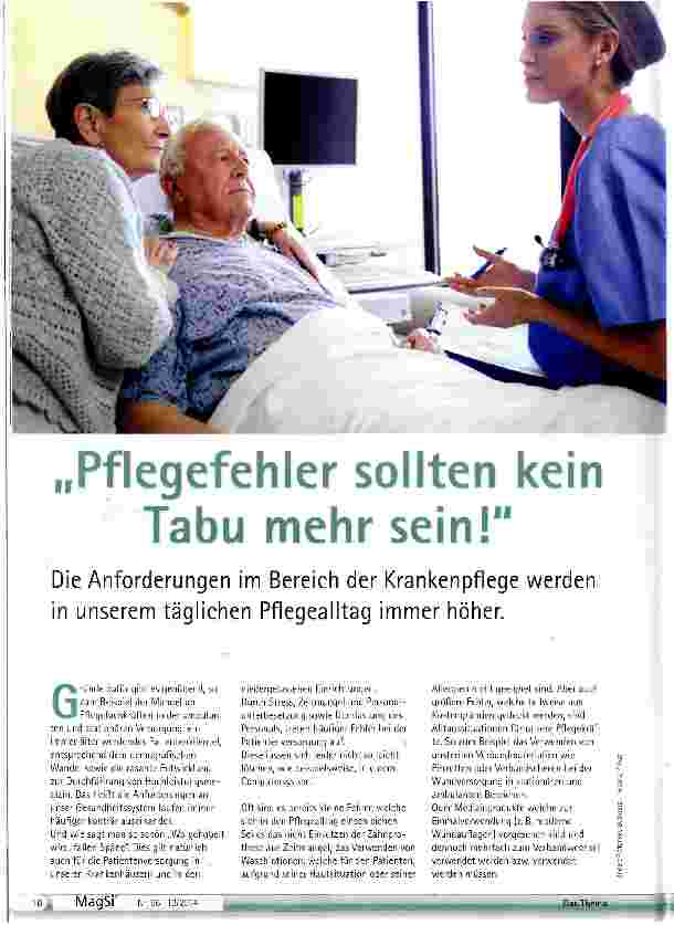 Vorschauseite 1: Pflegefehler sollten kein Tabu mehr sein!