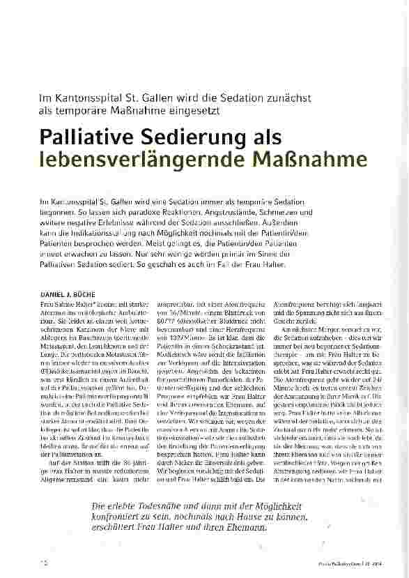 Vorschauseite 1: Palliative Sedierung als lebensverlängernde Maßnahme
