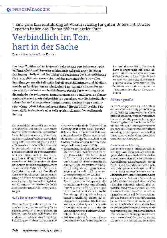 Vorschauseite 1: Verbindlich im Ton, hart in der Sache
