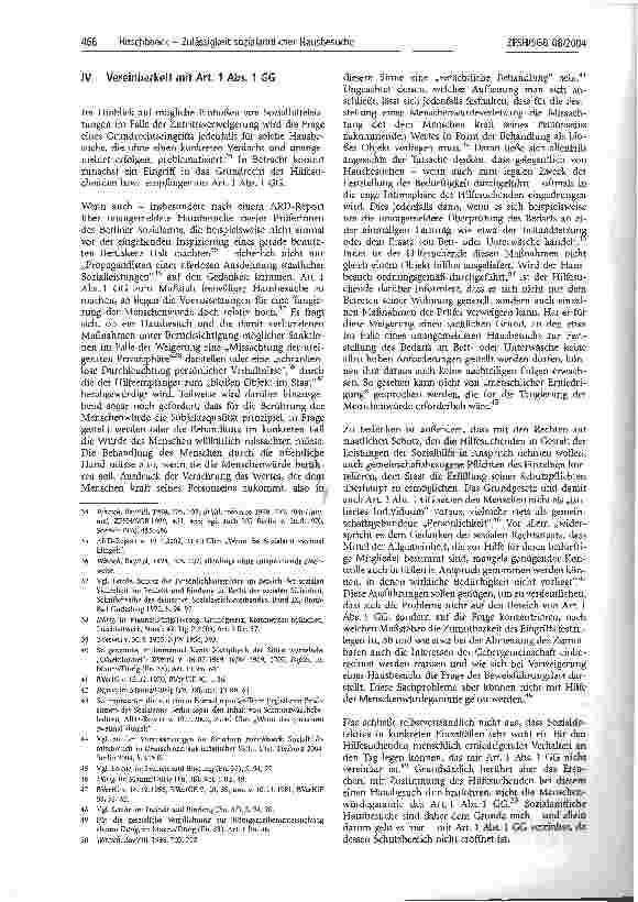 Vorschauseite 4: Zulässigkeit sozialamtlicher Hausbesuche ohne spezialgesetzliche Befugnisnorm?