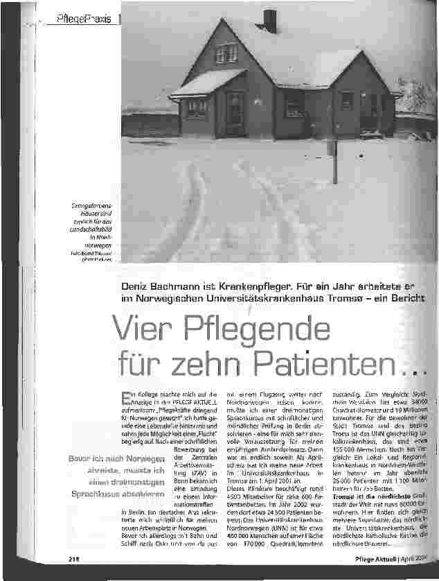 Vorschauseite 1: Vier Pflegende für zehn Patienten ...