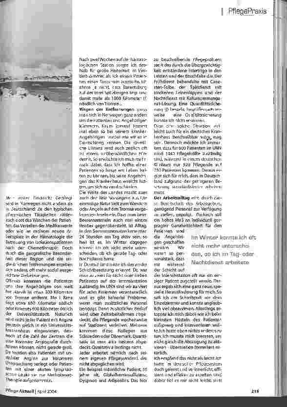 Vorschauseite 2: Vier Pflegende für zehn Patienten ...