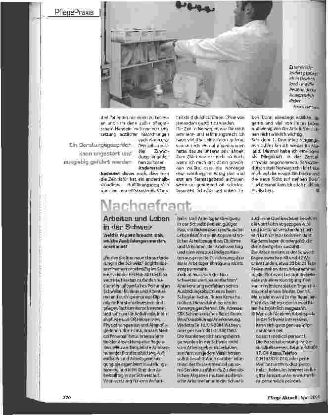 Vorschauseite 3: Vier Pflegende für zehn Patienten ...