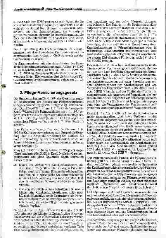Vorschauseite 4: Hinweise und Empfehlungen der DKG zu den Budgetund Pflegesatzverhand lungen 1995 einschließlich erster Hinweise zum neuen Pflegesatzrecht
