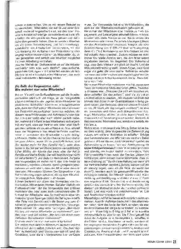 Vorschauseite 2: Mitarbeitermotivation: Es muss nicht immer Geld sein