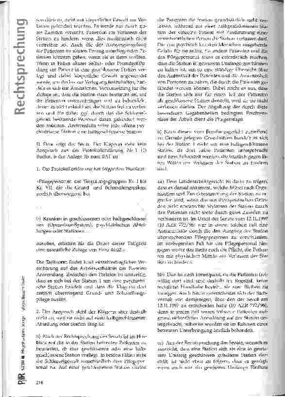 Vorschauseite 3: Pflege(Psychiatrie-)zulage - halbgeschlossene Station