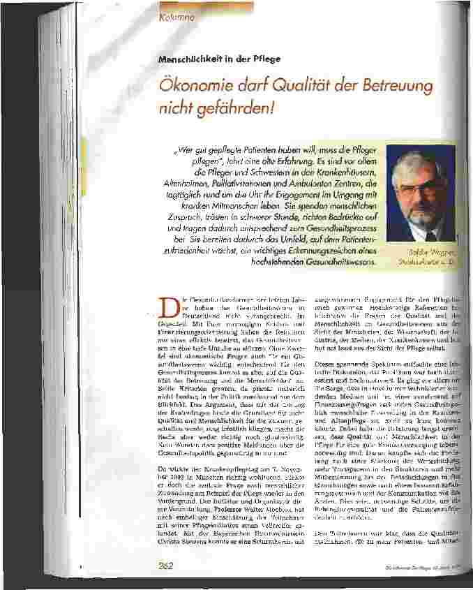 Vorschauseite 1: Ökonomie darf Qualität der Betreuung nicht gefährden!