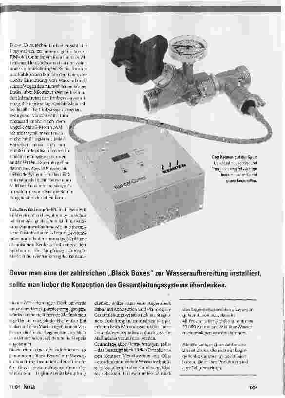 Vorschauseite 2: Die Legionellenjäger. Trinkwasserhygiene