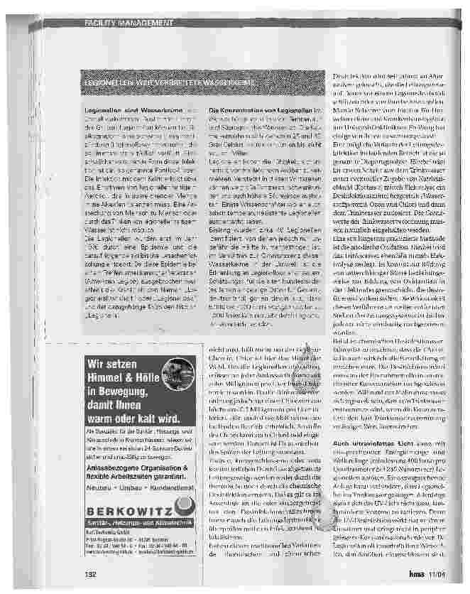 Vorschauseite 4: Die Legionellenjäger. Trinkwasserhygiene