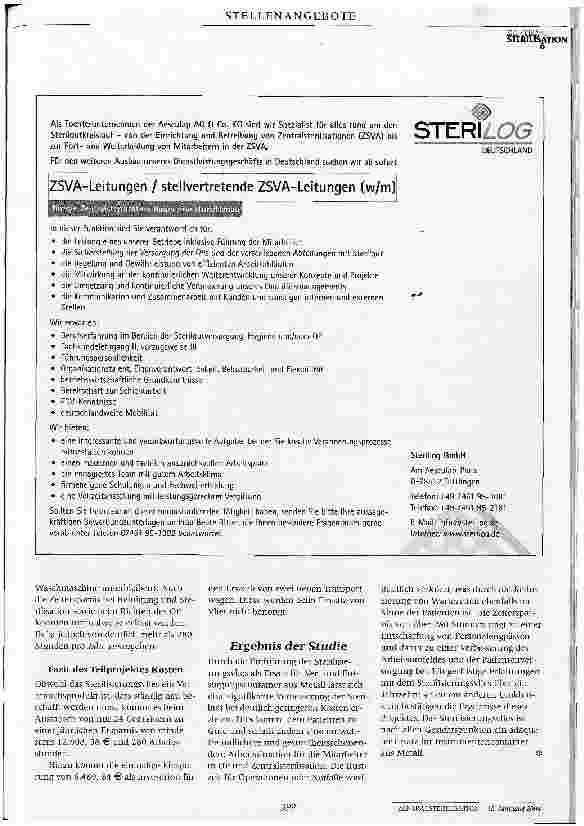 Vorschauseite 3: Sterilisierungsvlies - die Alternative zu Metallcontainern?