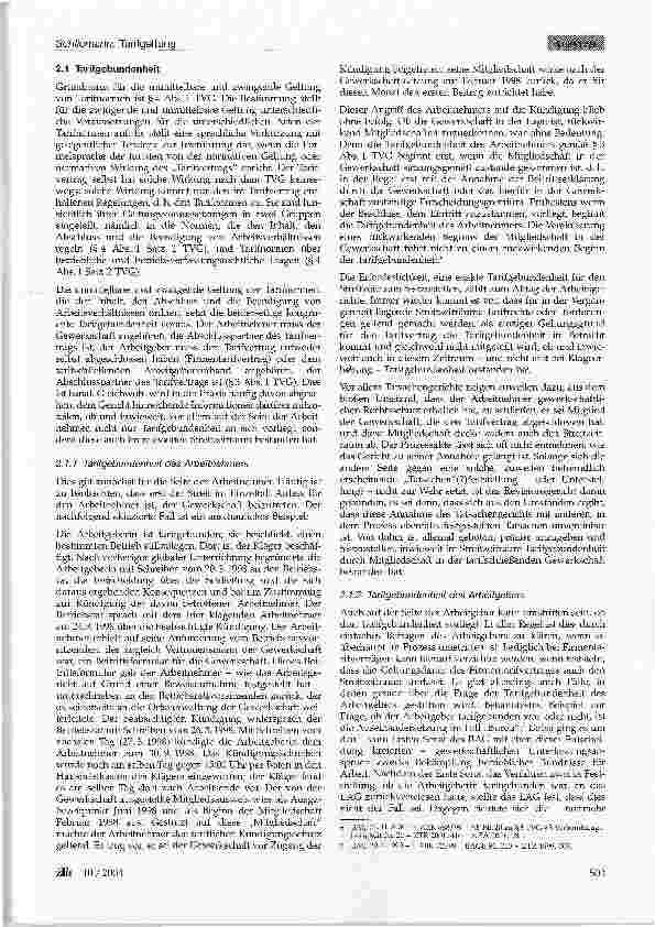 Vorschauseite 2: Tarifgeltung und arbeitsvertragliche Bezugnahme auf Tarifverträge in der neueren Rechtsprechung des BAG