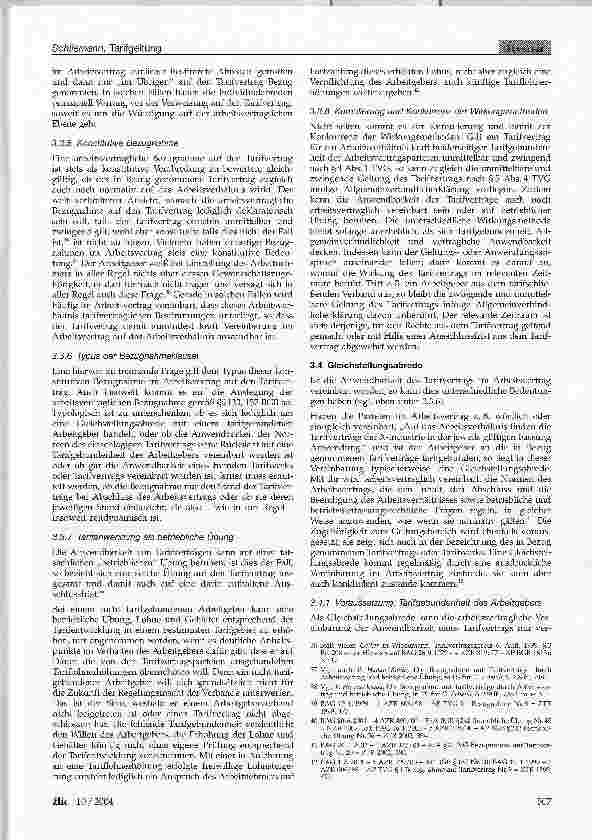 Vorschauseite 6: Tarifgeltung und arbeitsvertragliche Bezugnahme auf Tarifverträge in der neueren Rechtsprechung des BAG