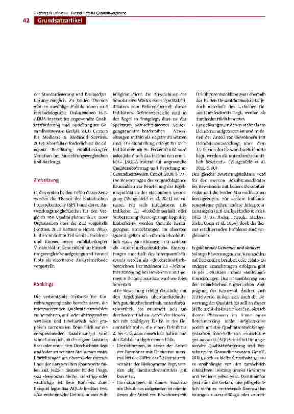 Vorschauseite 2: Vergleichende Oualitätsmessungen Teil 3: Funnel Plots