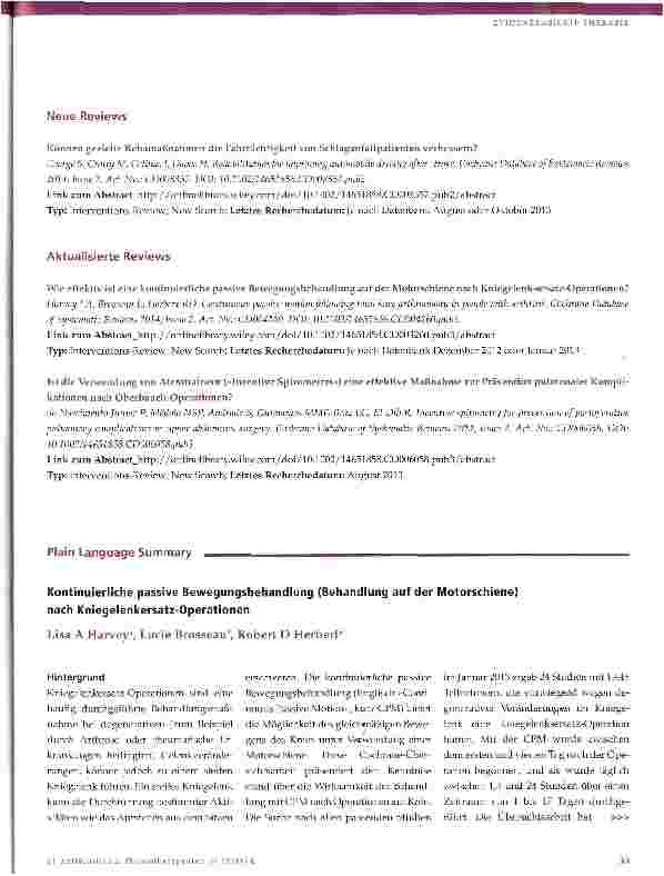 Vorschauseite 2: Cochrane-Update