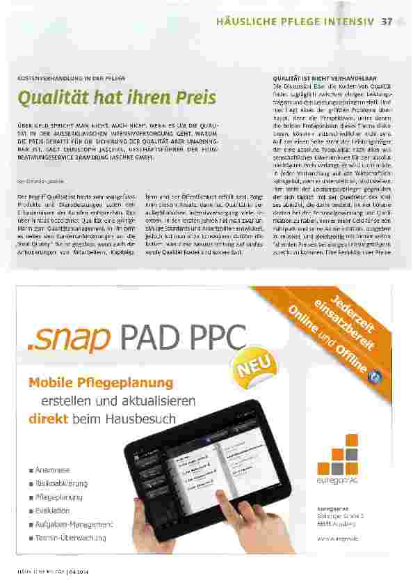 Vorschauseite 1: Qualität hat ihren Preis