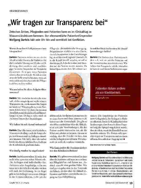 Vorschauseite 1: Wir tragen zur Transparenz bei