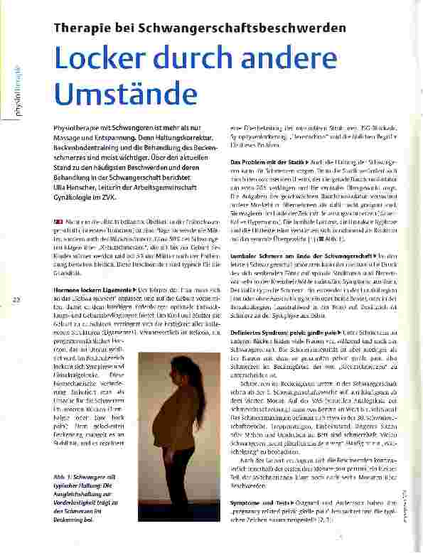 Vorschauseite 1: Therapie bei SchwangerschaftsbeschwerdenLocker durch andere Umstände