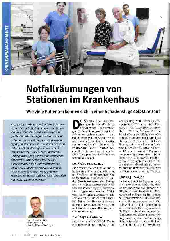 Vorschauseite 1: Notfallräumungen von Stationen im Krankenhaus