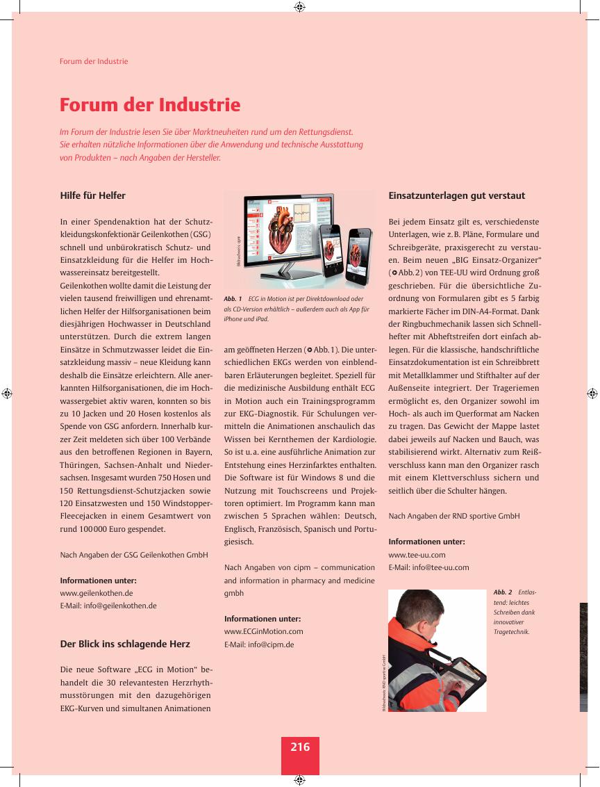 Vorschauseite 1: Einsatzunterlagen gut verstaut