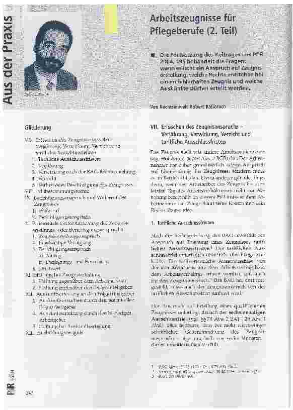Vorschauseite 1: Arbeitszeugnisse für Pflegeberufe (2. Teil)
