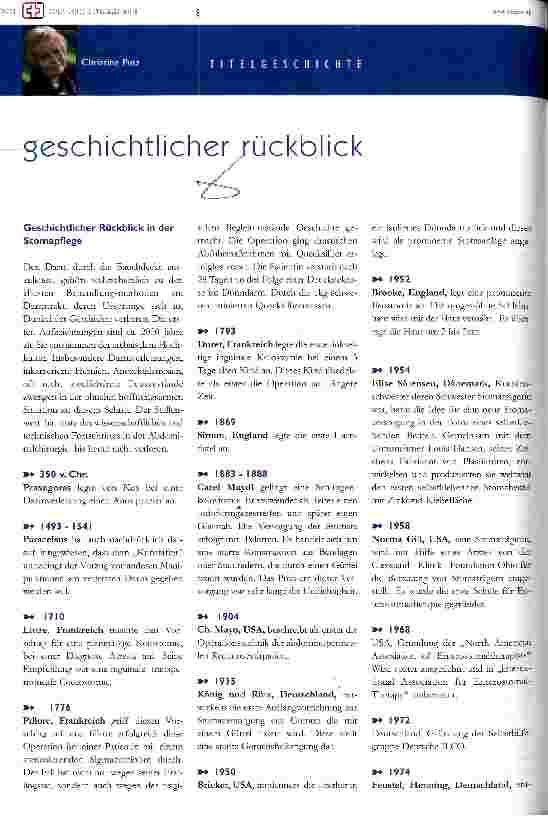 Vorschauseite 2: Geschichtlicher Rückblick in der Stomapflege