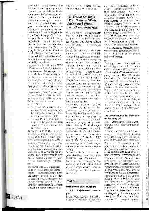 Vorschauseite 4: DKG-Eckpunkte-Papier zum Referentenentwurf der BPflV95 Konzept weiterhin korrekturbedürftig