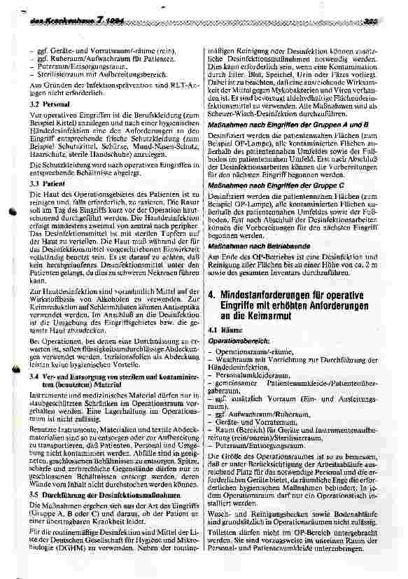 Vorschauseite 2: Hygiene-Anforderungen beim ambulanten Operieren in Krankenhaus und Pra xis (aus: Bundesgesundheitsblatt 5/94)