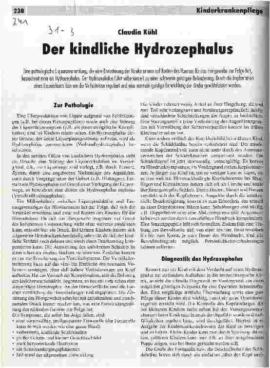 Vorschauseite 1: Der kindliche Hydrocephalus