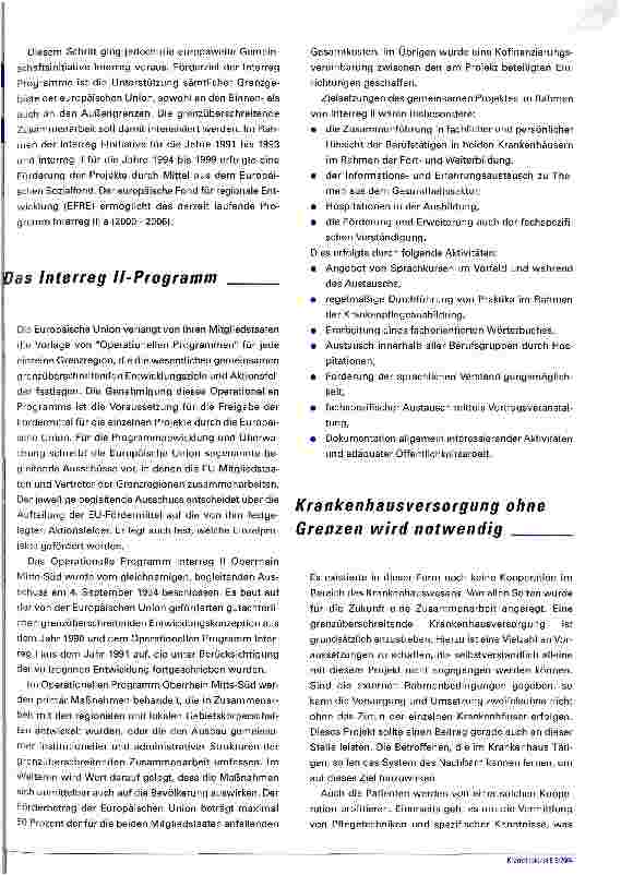 Vorschauseite 2: Klinik-Kooperation über GrenzenDie Kooperation zwischen der Josefsklinik Offenburg und demCentre Hospitalier Selestat