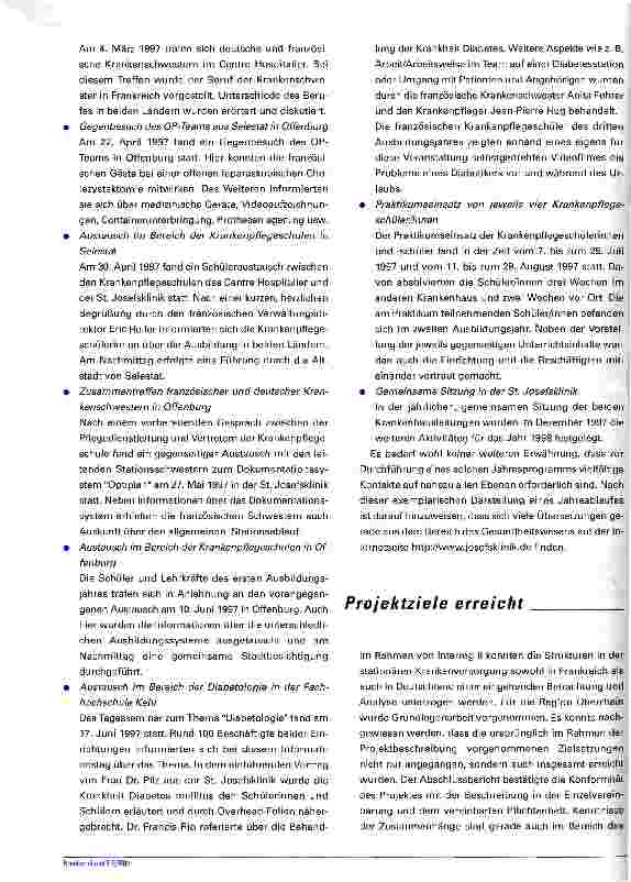 Vorschauseite 5: Klinik-Kooperation über GrenzenDie Kooperation zwischen der Josefsklinik Offenburg und demCentre Hospitalier Selestat
