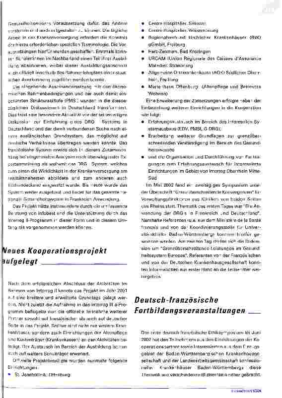 Vorschauseite 6: Klinik-Kooperation über GrenzenDie Kooperation zwischen der Josefsklinik Offenburg und demCentre Hospitalier Selestat