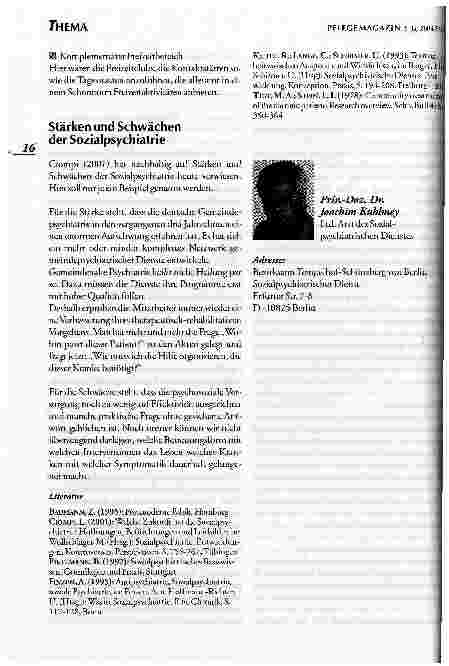 Vorschauseite 5: Psychosoziale Versorgung in der Sozialpsychiatrie