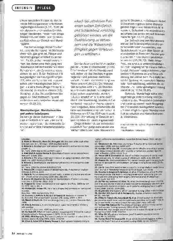 Vorschauseite 2: Mundpflege bei IntensivpatientenEINE LITERATURUBERSICHTUND LEITLINIEN FÜR DIE PRAXIS
