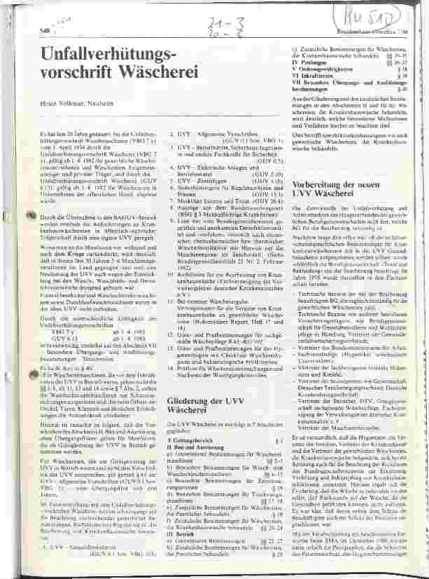 Vorschauseite 1: Unfallverhütungsvorschrift Wäscherei