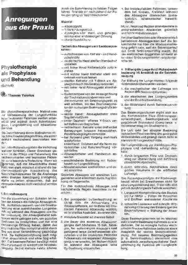 Vorschauseite 1: Physiotherapie als Prophylaxe und Behandlung (Schluß)