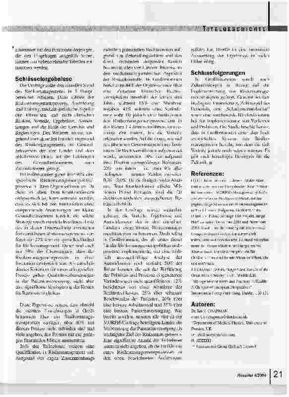 Vorschauseite 2: Ein Blick auf Risikomanagement im Gesundheitsbereich in Großbritannien