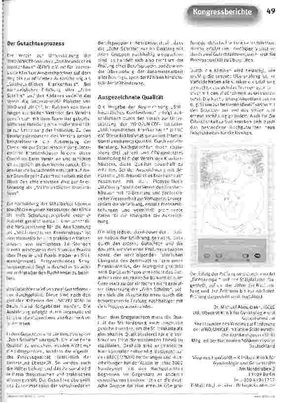 Vorschauseite 2: BFHI - Die WHO/UNICEF-Initiative Stillfreundliches Krankenhaus in DeutschlandQualitätssicherung der Stillfreundlichen Krankenhäuser