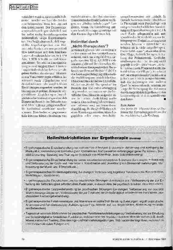 Vorschauseite 4: Reha - wer erfüllt den hohen Anspruch? In der mobilen Ergotherapie fehlen Therapeuten