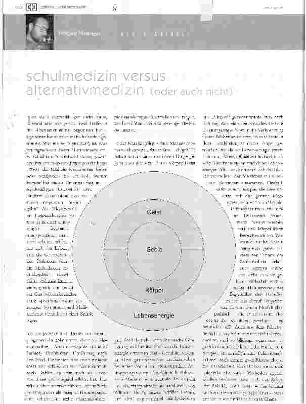 Vorschauseite 1: schulmedizin versus alternativmedizin (oder auch nicht)