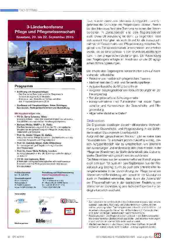 Vorschauseite 2: Die Gesundheitsund Pflegeberatung im Tätig-keitsfeld der Behinderteneinrichtung Diakoniewerk Oberösterreich - Ergebnisse der Praxisforschung