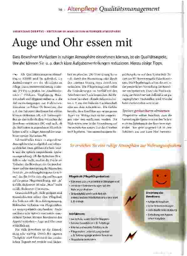 Vorschauseite 1: MAHLZEITEN IN RUHIGER ATMOSPHÄREAuge und Ohr essen mit