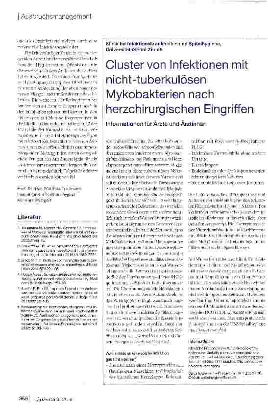 Vorschauseite 3: Ausbruch von Se/rafra-Meningitiden nach Spinalanästhesie
