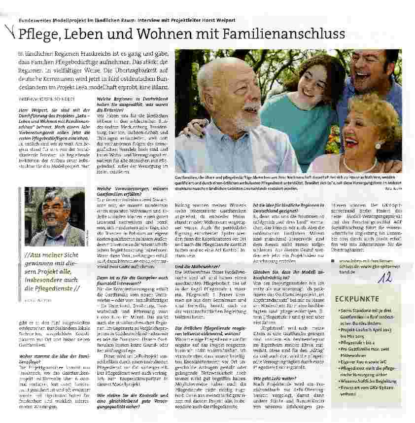 Vorschauseite 1: Pflege, Leben und Wohnen mit Familienanschluss