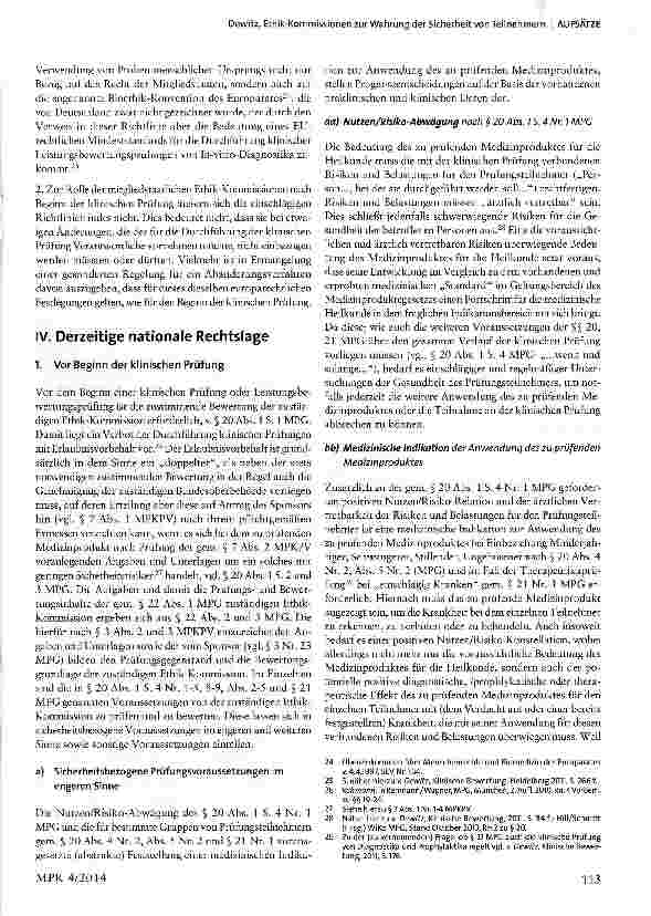 Vorschauseite 5: Ethik-Kommissionen zur Wahrung der Sicherheit von Teilnehmern an klinischen Prüfungen von Medizin-produkten und Leistungsbewertungsprüfungen von In-vitro-Diagnostika -Teil 1